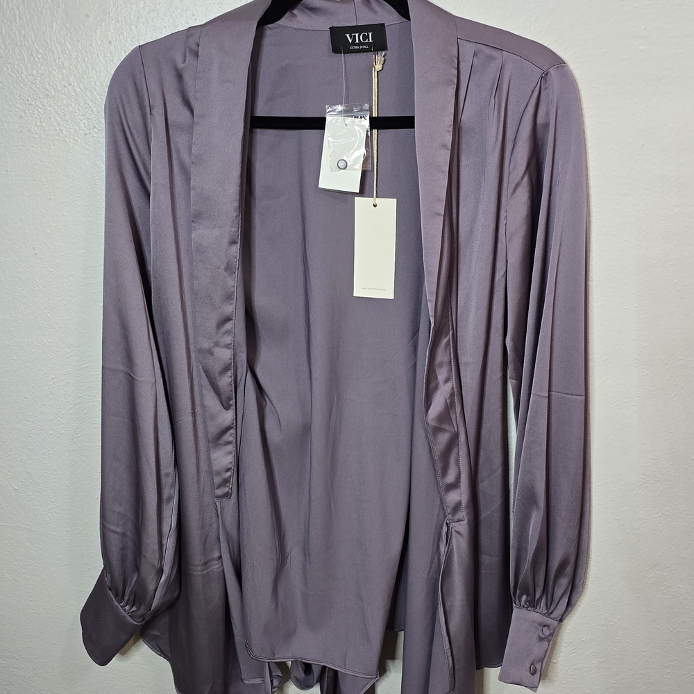 NWT Vici Women's Lavender Wrap Shirt